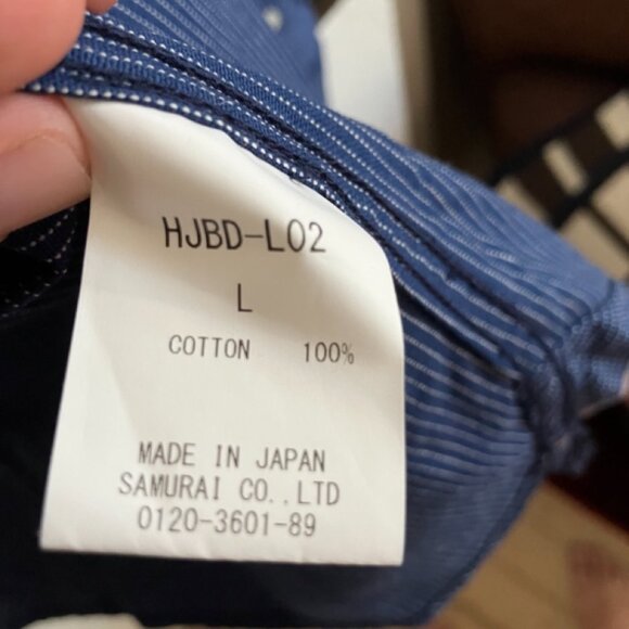 Samurai Jeans Japan Button Down Shirt HJBD-L02 - Picture 4 of 9